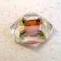 Vintage Lucite Flower Pink Rose Brooch