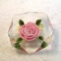 Vintage Lucite Flower Pink Rose Brooch