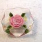 Vintage Lucite Flower Pink Rose Brooch