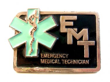 Vintage EMT Emergency Medical Technican Belt Buckle