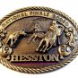 1980 Hesston Cowboy Rodeo Calf Roping. Brass Belt Buckle Limited Edition