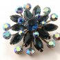Gorgeous Unsigned Vintage  Blue Rhinestone  Brooch