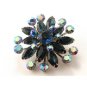 Gorgeous Unsigned Vintage  Blue Rhinestone  Brooch