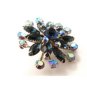 Gorgeous Unsigned Vintage  Blue Rhinestone  Brooch