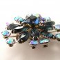 Gorgeous Unsigned Vintage Blue Rhinestone Brooch