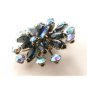 Gorgeous Unsigned Vintage Blue Rhinestone Brooch