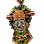 Mexican Aztec / Mayan Enameled Copper Necklace Signed With a Crown 7714