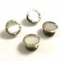 Art Deco Silvertone & Mother of Pearl Snap Link Cufflinks Unmarked 102714