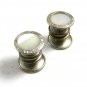 Art Deco Silvertone & Mother of Pearl Snap Link Cufflinks Unmarked 102714
