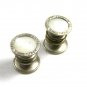 Art Deco Silvertone & Mother of Pearl Snap Link Cufflinks Unmarked 102714