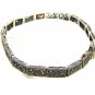 Edwardian / Art Deco Sterliing Silver & Garnets Filigree Bracelet Unbranded 7715