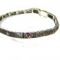 Edwardian / Art Deco Sterliing Silver & Garnets Filigree Bracelet Unbranded 7715