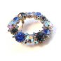 Fabulous And Flashy Vintage Blue Rhinestone Brooch