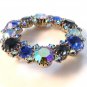 Fabulous And Flashy Vintage Blue Rhinestone Brooch