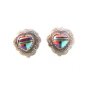 Native American Sterling Silver Multi Stone Heart Earrings