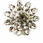 True Vintage Silvertone Sparkley Rhinestones Brooch Unmarked 102014
