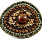 Ladies Brass & Chips of Various Stones Belt Buckle 82114
