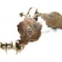 Signed Mexican Sterling Silver & Green Stone Screw Back Earrings 04212014