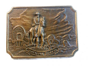Vintage Tall In The Saddle Western Cowboy Belt Buckle