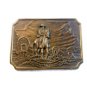 Vintage Tall In The Saddle Western Cowboy Belt Buckle