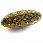Vintage Brass ? Blue Glass & Blue Enamel Filigree Brooch 0102201312