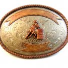 Vintage Western Rodeo Cowgirl Barrel Racing Belt Buckle