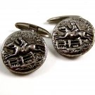 Vintage Silvertone Horse Racing Cufflinks 22514