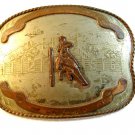 Comstock German Silver Western Rodeo Belt Buckle