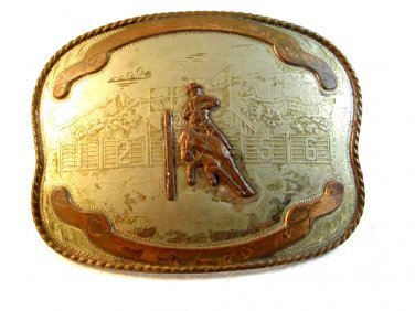 Comstock German Silver Western Rodeo Belt Buckle