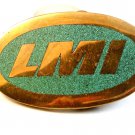 Vintage Solid Brass L.M.I. Belt Buckle by Dyna Buckle, Provo, Utah