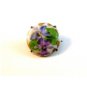 Vintage Miniature Hand Painted Blue & Pink Flowers Brooch