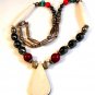 Southwest Sterling Silver Turquoise Hematite Inlaid Necklace
