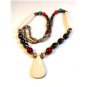 Southwest Sterling Silver Turquoise Hematite Inlaid Necklace