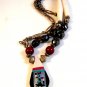 Southwest Sterling Silver Turquoise Hematite Inlaid Necklace