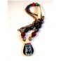 Southwest Sterling Silver Turquoise Hematite Inlaid Necklace
