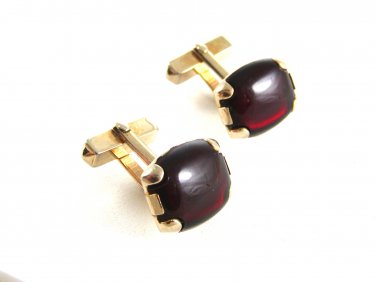 Swank Goldtone & Red Cufflinks 11062013