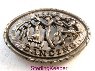 Vintage 1995 EJC Line Dancing Belt Buckle Made in USA