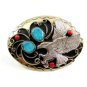 Southwest Handcrafted American Eagle Coral Turquoise Belt Buckle US