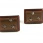 1950s-60s Goldtone Brown Lucite & Rhinestones Cufflinks Not Marked 111414