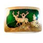 Handcrafted & Signed Silver Tone & Enameled Buck Deer Belt Buckle