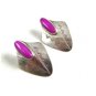 Southwest Sterling Silver & Pink Stone Earrings Signed MJ ?