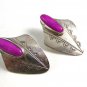 Southwest Sterling Silver & Pink Stone Earrings Signed MJ ?