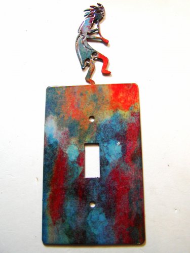 Kokopelli w/ Flute Single Switch Cover Plate by Steel Images Made USA 021915H
