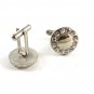 Unmarked Silvertone & Rhinestones Cufflinks 1106201vbv