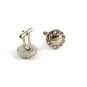 Unmarked Silvertone & Rhinestones Cufflinks 1106201vbv