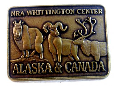 Vintage NRA National Rifle Association Alaska & Canada Belt Buckle