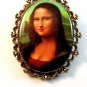 Vintage Mona Lisa Portrait Brooch