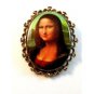 Vintage Mona Lisa Portrait Brooch