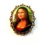 Vintage Mona Lisa Portrait Brooch