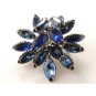 Gorgeous Vintage  Blue  Rhinestone  Brooch